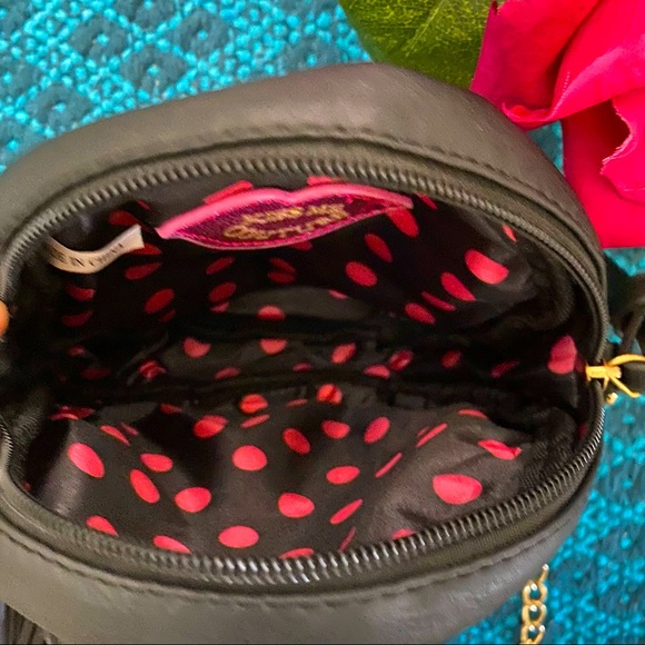 Kiss Me Couture Round Crossbody Bag w/Studded Decor and Tassels.🌹 - Picture 7 of 8